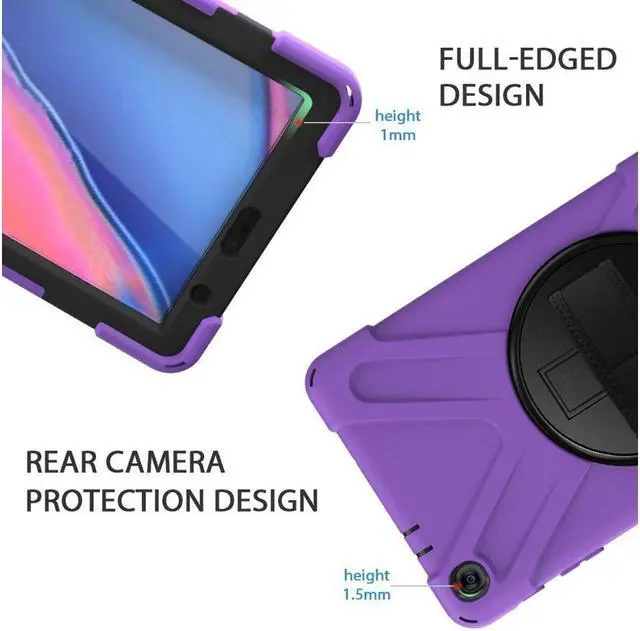 Alt view image 7 of 7 - BONAEVER For Galaxy Tab A 8.0 inch 2019 Case Model SM-T290 SM-T295 Shockproof Protective Cover with 360 Rotating Stand and & Shoulder Strap