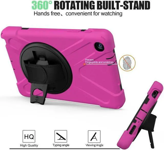 Alt view image 3 of 7 - BONAEVER For Galaxy Tab A 8.0 inch 2019 Case Model SM-T290 SM-T295 Shockproof Protective Cover with 360 Rotating Stand and & Shoulder Strap