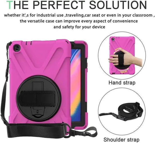 Alt view image 6 of 7 - BONAEVER For Galaxy Tab A 8.0 inch 2019 Case Model SM-T290 SM-T295 Shockproof Protective Cover with 360 Rotating Stand and & Shoulder Strap