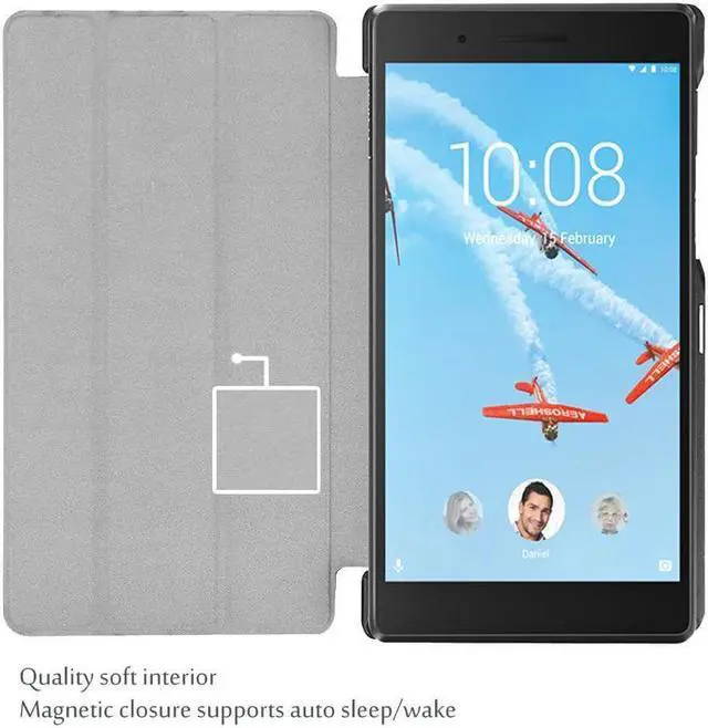 Alt view image 4 of 7 - BONAEVER Case For Lenovo Tab 7 Essential / Tab4 7 Essential - Ultra-Thin Cu Stander PU Leather Case Shell Hard Cover for Lenovo Tab 7 Essential TB-7304F TB-7304I TB-7304X