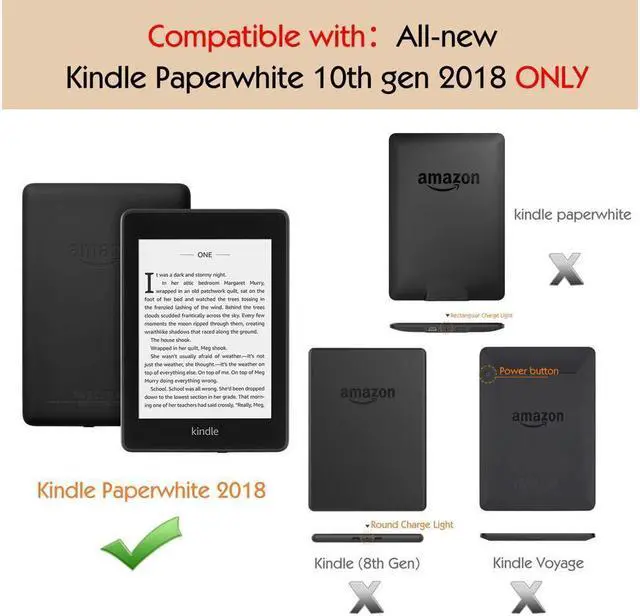 Alt view image 2 of 7 - BONAEVER Case Kindle Paperwhite - 10th Generation 2018 Releases - Thin Smart Shell Cover with Auto Wake / Sleep for Amazon Kindle Paperwhite 2018 E-Reader