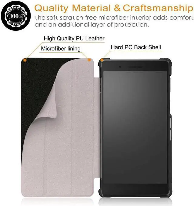 Alt view image 3 of 7 - BONAEVER Case For Lenovo Tab 7 / Tab 4 7 Ultra-Thin Cu Stander PU Leather Case Shell Hard Case Cover for Lenovo Tab 7 / Tab 4 7 TB-7504F TB-7504N TB-7504X