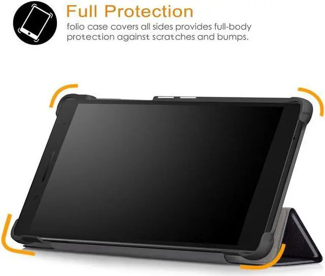 Alt view image 7 of 7 - BONAEVER Case For Lenovo Tab 7 / Tab 4 7 Ultra-Thin Cu Stander PU Leather Case Shell Hard Case Cover for Lenovo Tab 7 / Tab 4 7 TB-7504F TB-7504N TB-7504X