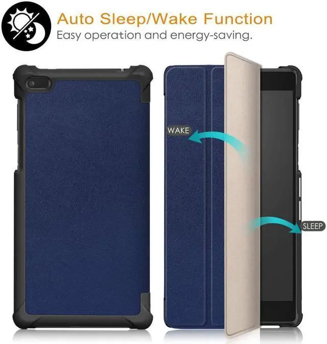 Alt view image 2 of 7 - BONAEVER Case For Lenovo Tab 7 / Tab 4 7 Ultra-Thin Cu Stander PU Leather Case Shell Hard Case Cover for Lenovo Tab 7 / Tab 4 7 TB-7504F TB-7504N TB-7504X