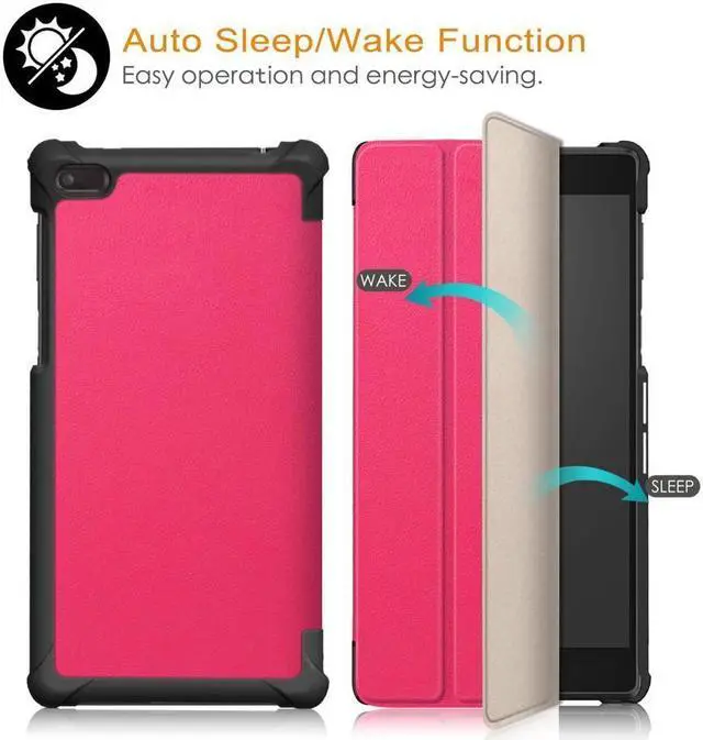 Alt view image 3 of 7 - BONAEVER Case For Lenovo Tab 7 / Tab 4 7 Ultra-Thin Cu Stander PU Leather Case Shell Hard Case Cover for Lenovo Tab 7 / Tab 4 7 TB-7504F TB-7504N TB-7504X