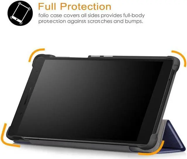 Alt view image 7 of 7 - BONAEVER Case For Lenovo Tab 7 / Tab 4 7 Ultra-Thin Cu Stander PU Leather Case Shell Hard Case Cover for Lenovo Tab 7 / Tab 4 7 TB-7504F TB-7504N TB-7504X