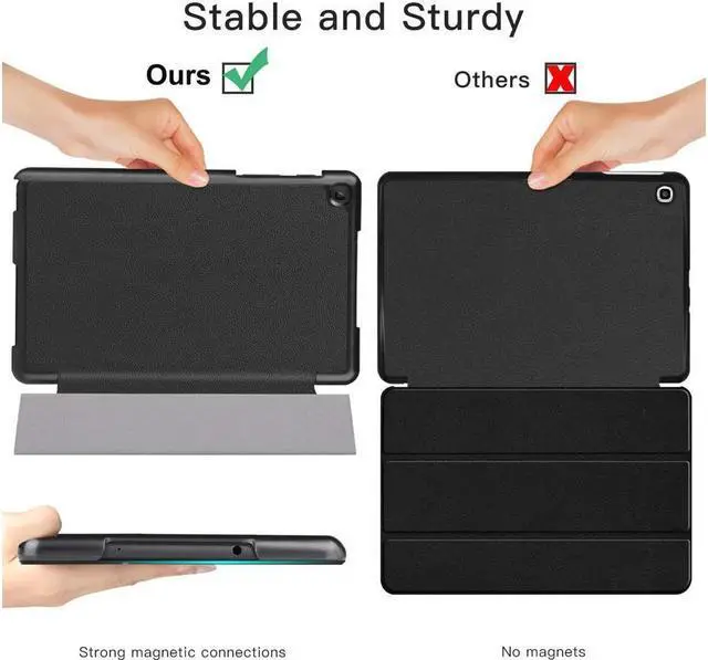 Alt view image 4 of 7 - BONAEVER Case for Samsung Galaxy Tab A 8.0 2019 Ultra Slim Trifold Stand Cover Case for Samsung Tab A with S Pen 8.0 Inch SM-P200 / SM-P205 2019 Release
