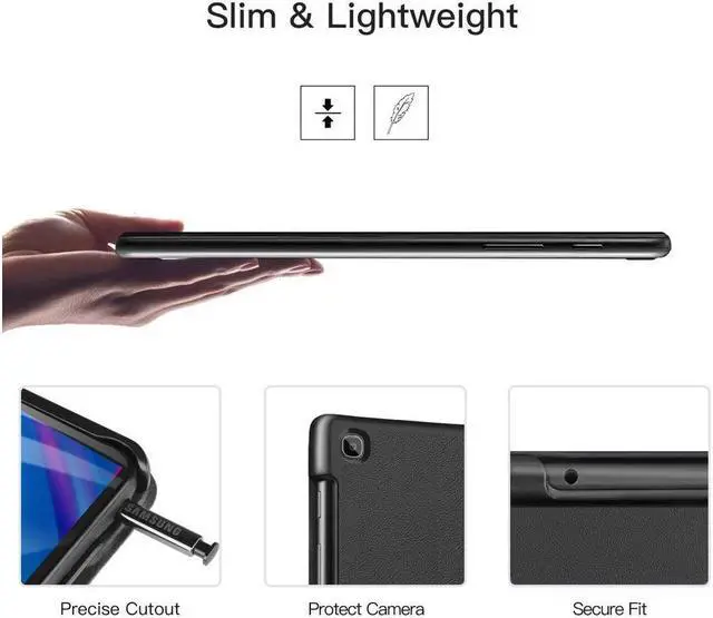 Alt view image 5 of 7 - BONAEVER Case for Samsung Galaxy Tab A 8.0 2019 Ultra Slim Trifold Stand Cover Case for Samsung Tab A with S Pen 8.0 Inch SM-P200 / SM-P205 2019 Release