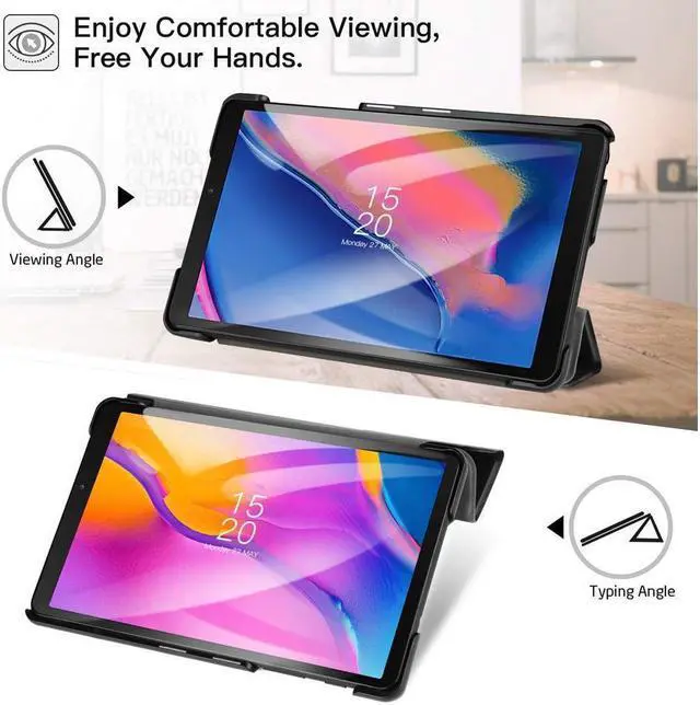 Alt view image 7 of 7 - BONAEVER Case for Samsung Galaxy Tab A 8.0 2019 Ultra Slim Trifold Stand Cover Case for Samsung Tab A with S Pen 8.0 Inch SM-P200 / SM-P205 2019 Release