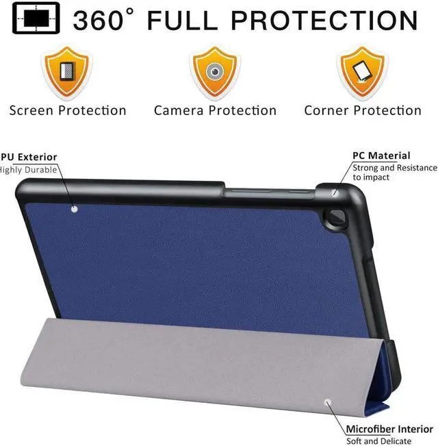Alt view image 2 of 7 - BONAEVER Case for Samsung Galaxy Tab A 8.0 2019 Ultra Slim Trifold Stand Cover Case for Samsung Tab A with S Pen 8.0 Inch SM-P200 / SM-P205 2019 Release