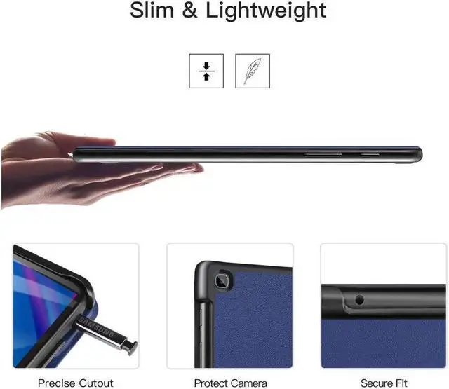 Alt view image 4 of 7 - BONAEVER Case for Samsung Galaxy Tab A 8.0 2019 Ultra Slim Trifold Stand Cover Case for Samsung Tab A with S Pen 8.0 Inch SM-P200 / SM-P205 2019 Release