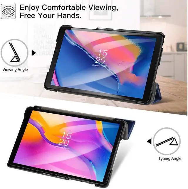 Alt view image 6 of 7 - BONAEVER Case for Samsung Galaxy Tab A 8.0 2019 Ultra Slim Trifold Stand Cover Case for Samsung Tab A with S Pen 8.0 Inch SM-P200 / SM-P205 2019 Release