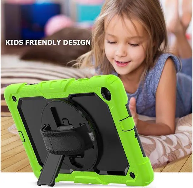 Alt view image 2 of 7 - BONAEVER For Galaxy Tab A 10.1 Case with 360 Rotating Stand Shoulder Strap Shockproof Cover with Pencil Holder & Screen Protector for Galaxy Tab A 10.1 SM-T510 T515