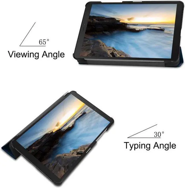 Alt view image 3 of 7 - BONAEVER For Samsung Galaxy Tab A 8.0 2019 Case SM-T290 / T295 / T297 Shockproof Folio Stand Cover PU Leather Hol Stander Protective Case with Stand and