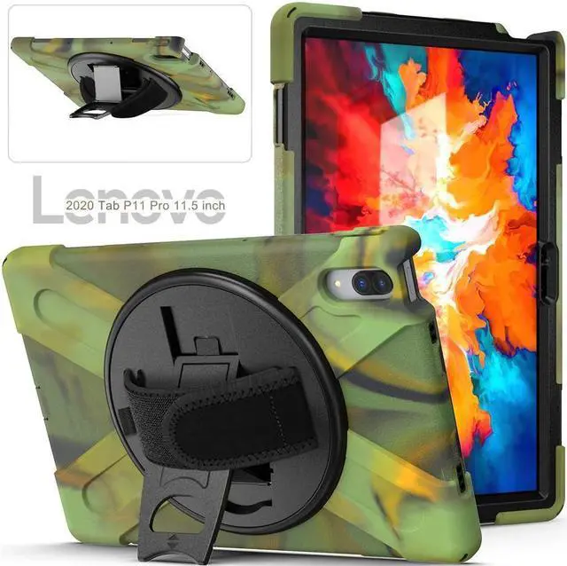Alt view image 6 of 6 - BONAEVER Case for Lenovo Tab P11 Pro 11.5 inch 2020 Model TB-J706F TB-J706L Protective Cover with 360 Swivel Stand and le H & Shoulder Strap