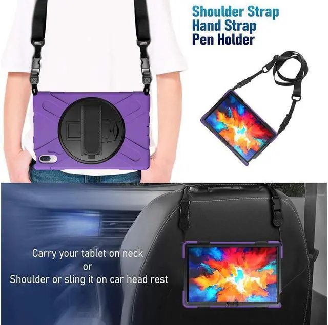 Alt view image 4 of 7 - BONAEVER Case for Lenovo Tab P11 Pro 11.5 inch 2020 Model TB-J706F TB-J706L Protective Cover with 360 Swivel Stand and le H & Shoulder Strap