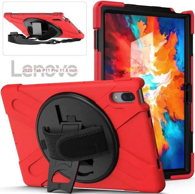 Alt view image 7 of 7 - BONAEVER Case for Lenovo Tab P11 Pro 11.5 inch 2020 Model TB-J706F TB-J706L Protective Cover with 360 Swivel Stand and le H & Shoulder Strap