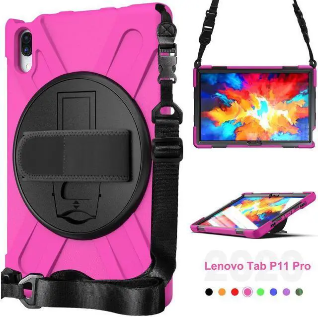 Alt view image 4 of 5 - BONAEVER Case for Lenovo Tab P11 Pro 11.5 inch 2020 Model TB-J706F TB-J706L Protective Cover with 360 Swivel Stand and le H & Shoulder Strap