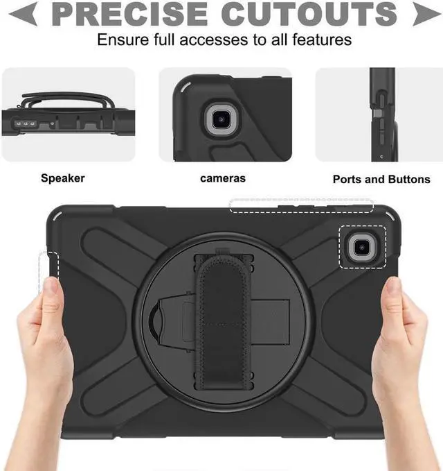 Alt view image 6 of 6 - BONAEVER For Galaxy Tab A7 Lite 8.7 inch Case Model SM-T220 T225 T227 Shockproof Cover with Adjustable Hand Strap Carrying Shoulder Strap Stand and