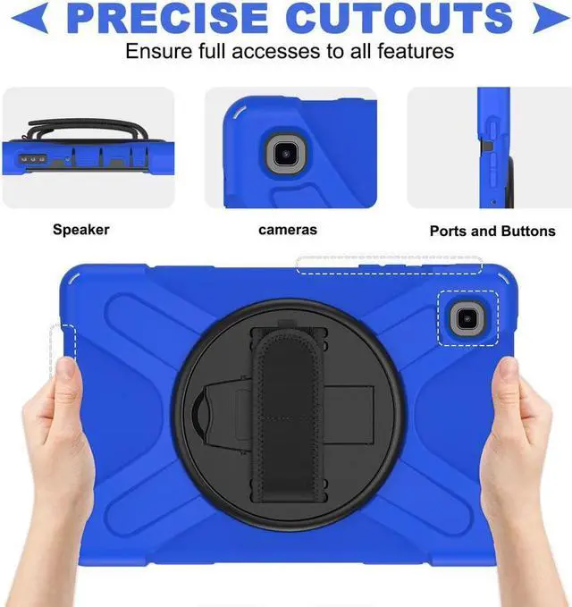 Alt view image 3 of 6 - BONAEVER For Galaxy Tab A7 Lite 8.7 inch Case Model SM-T220 T225 T227 Shockproof Cover with Adjustable Hand Strap Carrying Shoulder Strap Stand and