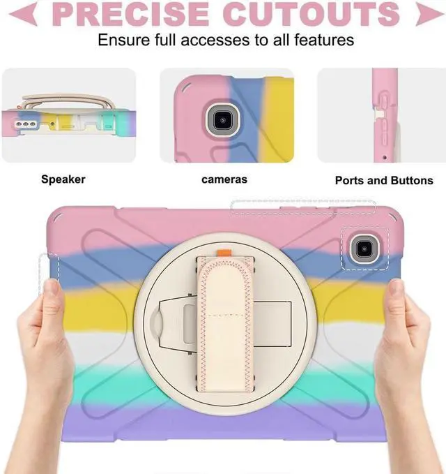 Alt view image 7 of 7 - BONAEVER For Galaxy Tab A7 Lite 8.7 inch Case Model SM-T220 T225 T227 Shockproof Cover with Adjustable Hand Strap Carrying Shoulder Strap Stand and