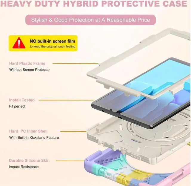 Alt view image 6 of 7 - BONAEVER For Galaxy Tab A7 Lite 8.7 inch Case Model SM-T220 T225 T227 Shockproof Cover with Adjustable Hand Strap Carrying Shoulder Strap Stand and
