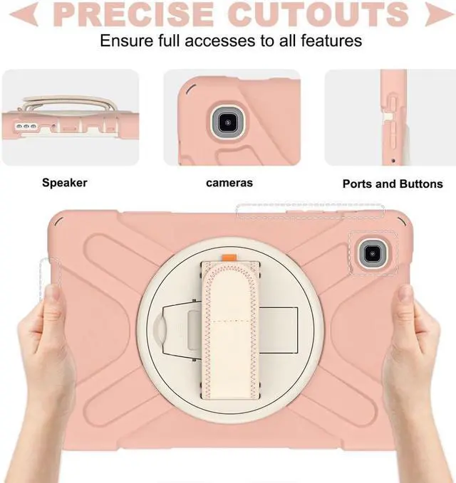 Alt view image 4 of 7 - BONAEVER For Galaxy Tab A7 Lite 8.7 inch Case Model SM-T220 T225 T227 Shockproof Cover with Adjustable Hand Strap Carrying Shoulder Strap Stand and
