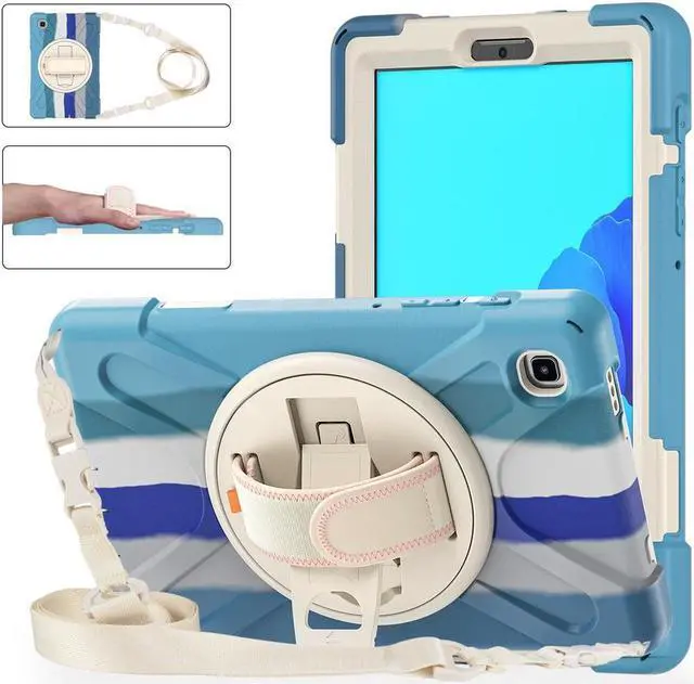 Main image of BONAEVER For Galaxy Tab A7 Lite 8.7 inch Case Model SM-T220 T225 T227 Shockproof Cover with Adjustable Hand Strap Carrying Shoulder Strap Stand and