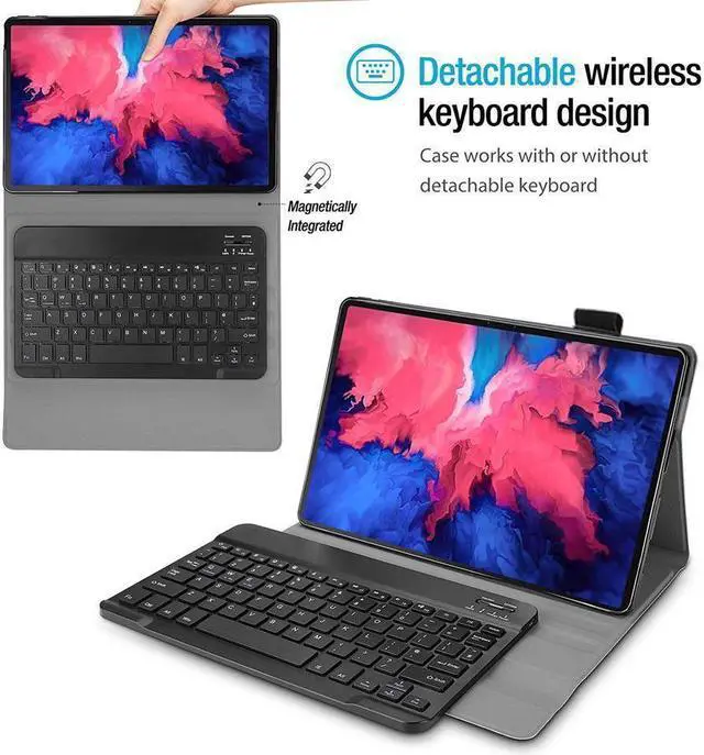 Alt view image 3 of 7 - BONAEVER Wireless Keyboard Case for Lenovo Tab M10 Plus 3rd Generation 10.6 inch 2022 Smart Stand Cover