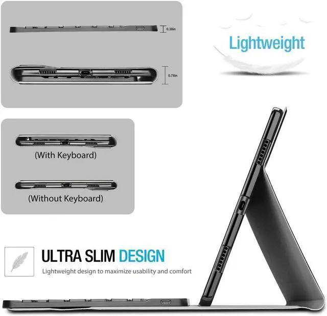 Alt view image 5 of 7 - BONAEVER Wireless Keyboard Case for Lenovo Tab M10 Plus 3rd Generation 10.6 inch 2022 Smart Stand Cover