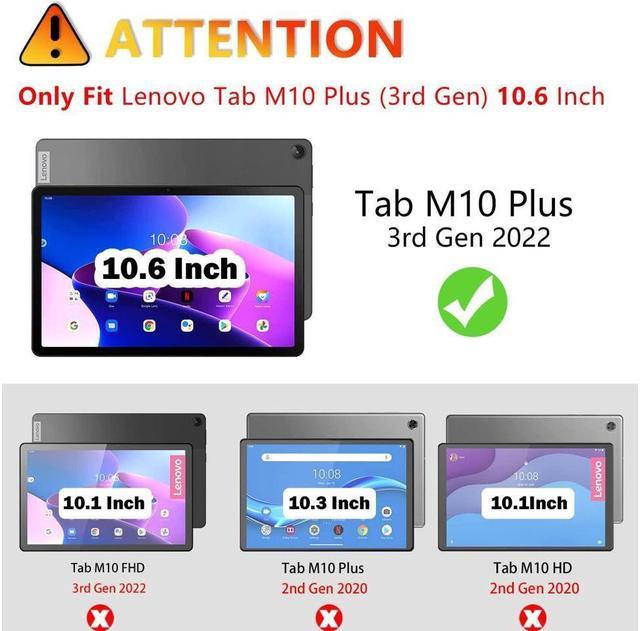 For Lenovo Tab M10 Plus 3rd Gen 10.6 Wireless Keyboard With Leather Case  Cover