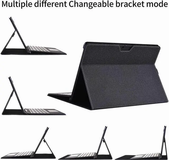 Alt view image 4 of 7 - BONAEVER Case for 13 Inch Microsoft Surface Pro 9 2022 / Surface Pro 8 2021 - Multiple Angle Viewing PU Leather Business Cover with Pencil Holder