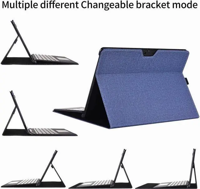 Alt view image 3 of 7 - BONAEVER Case for 13 Inch Microsoft Surface Pro 9 2022 / Surface Pro 8 2021 - Multiple Angle Viewing PU Leather Business Cover with Pencil Holder