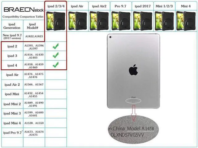 Alt view image 2 of 7 - BONAEVER For iPad 2 Case iPad 3 Case iPad 4 Case Cover Shockproof Protective Cover with Rotable Hand Strap Stand and Shoulder Strap