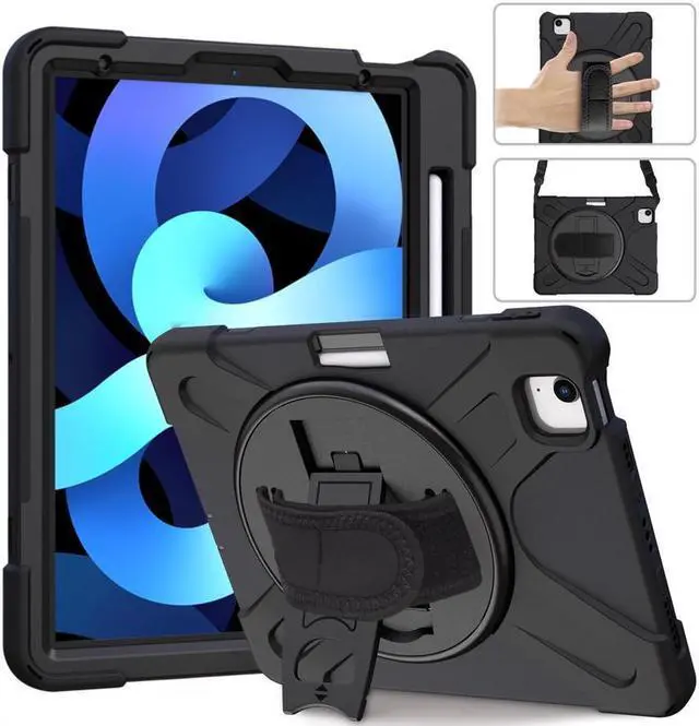 Main image of BONAEVER Case for iPad Air 5 10.9 2022 / Air 4 10.9 2020 / iPad Pro 11 Inch 2021 2020 2018 Shockproof Cover with Pencil Holder Stand and Shoulder Strap
