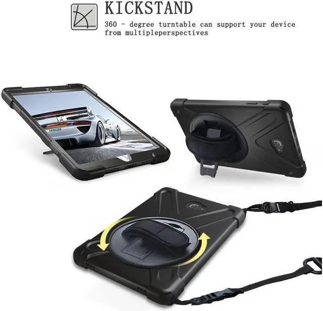 Alt view image 2 of 7 - BONAEVER For Samsung Galaxy Tab A 10.1 Case 2016 Model SM-P580 SM-P585 (with S Pen Version) Shockproof Cover with Stand and Strap Shoulder Belt