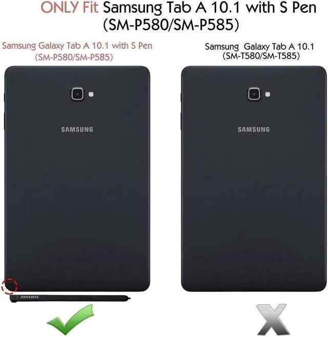 Alt view image 2 of 3 - BONAEVER For Samsung Galaxy Tab A 10.1 Case 2016 Model SM-P580 SM-P585 (with S Pen Version) Shockproof Cover with Stand and Strap Shoulder Belt