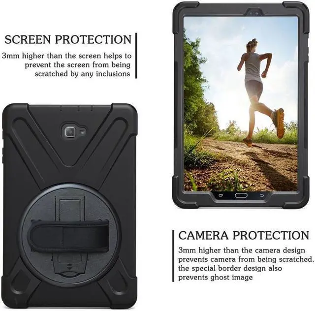 Alt view image 6 of 7 - BONAEVER For Samsung Galaxy Tab A 10.1 Case 2016 Model SM-P580 SM-P585 (with S Pen Version) Shockproof Cover with Stand and Strap Shoulder Belt