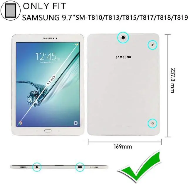 Alt view image 2 of 2 - BONAEVER For Galaxy Tab S2 9.7 inch Case Model SM-T810/T813/T815/T817/T818/T819- Shockproof Cover with Rotatable Stand and & Shoulder Strap