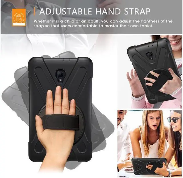 Alt view image 5 of 7 - BONAEVER For Samsung Galaxy Tab A 8.0 inch 2017 Case SM-T380 SM-T385 Protective Cover with Rotatable Stand Adjustable Handle Grio Shoulder Strap