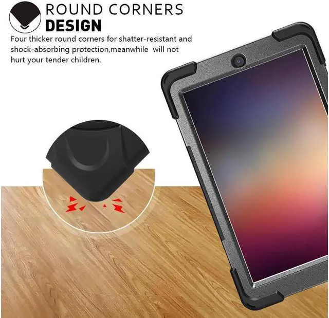 Alt view image 4 of 7 - BONAEVER For Samsung Galaxy Tab A 8.0 inch 2018 Case Model SM-T387 Shockproof Cover with Stand and le Strap+ Shoulder Strap