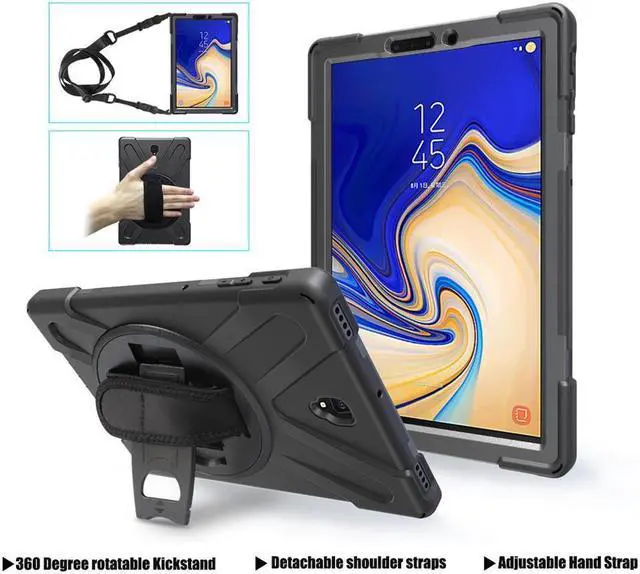 Main image of BONAEVER For Samsung Galaxy Tab S4 10.5 inch 2018 Case Model SM-T830/T835/T837 ShockProof Cover with 360 Degree Stand and /Hand Strap/Shoulder Strap