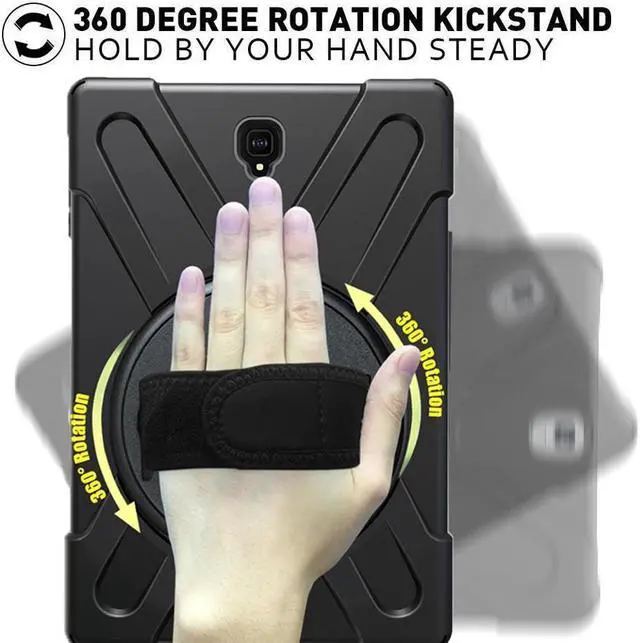 Alt view image 3 of 7 - BONAEVER For Samsung Galaxy Tab S4 10.5 inch 2018 Case Model SM-T830/T835/T837 ShockProof Cover with 360 Degree Stand and /Hand Strap/Shoulder Strap