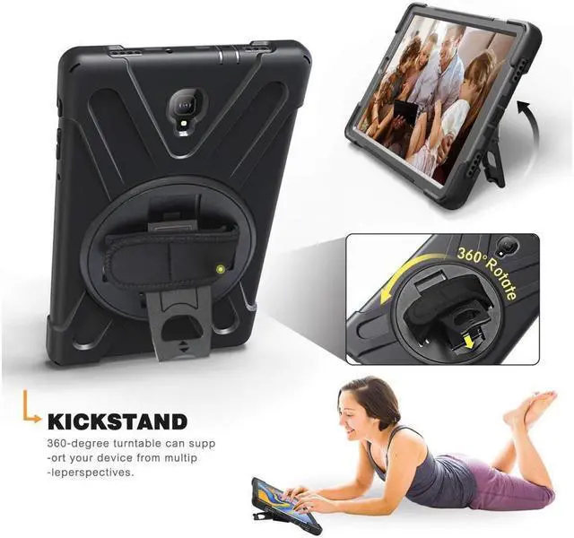 Alt view image 2 of 7 - BONAEVER For Samsung Galaxy Tab A 10.5 inch Case 2018 Model SM-T590 / SM-T595 / SM-T597 Shockproof Protective Cover with Stand and & Shoulder Strap