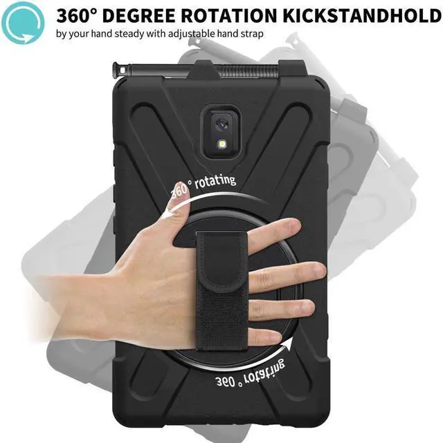 Alt view image 3 of 7 - BONAEVER For Samsung Galaxy Tab Active 3 8.0 inch 2020 Case Model SM-T570 SM-T575 SM-T577 Shockproof Cover with Pencil Holder Stand and le & Shoulder Strap