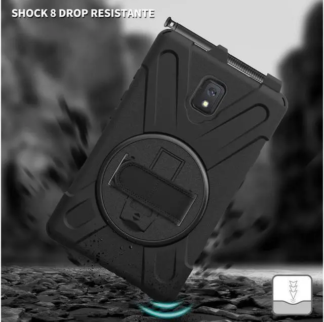 Alt view image 5 of 7 - BONAEVER For Samsung Galaxy Tab Active 3 8.0 inch 2020 Case Model SM-T570 SM-T575 SM-T577 Shockproof Cover with Pencil Holder Stand and le & Shoulder Strap