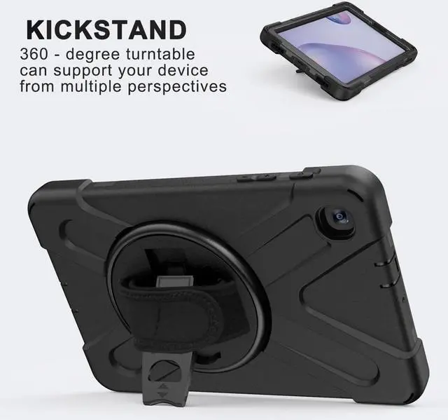 Alt view image 4 of 7 - BONAEVER Shockproof Case for Galaxy Tab A 8.4 Inch 2020 Model SM-T307 SM-T307U Verizon/T-Mobile/Sprint/AT&T Protective Stand Cover + H & Shoulder Strap