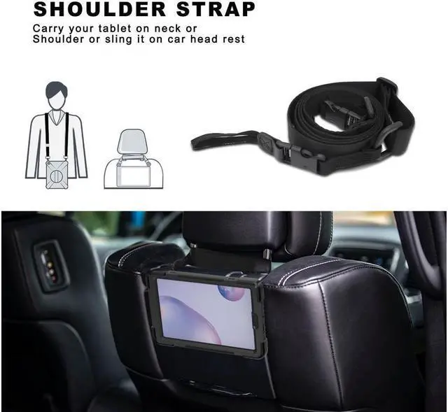 Alt view image 3 of 7 - BONAEVER Shockproof Case for Galaxy Tab A 8.4 Inch 2020 Model SM-T307 SM-T307U Verizon/T-Mobile/Sprint/AT&T Protective Stand Cover + H & Shoulder Strap