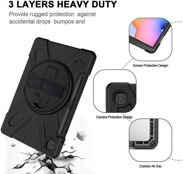 Alt view image 7 of 7 - BONAEVER Case for Samsung Galaxy Tab S6 Lite 10.4 inch 2020 2022 Model SM-P610 P613 P615 P619 Protective Cover with Pencil Stand and & Shoulder Strap