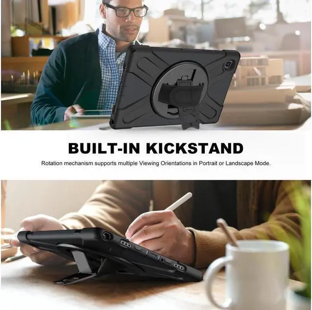 Alt view image 3 of 7 - BONAEVER For Samsung Galaxy Tab A7 10.4 inch 2022 2020 Case SM-T500 SM-T505 SM-T507 SM-T503 SM-509 Shockproof Protective Cover with Hand Strap Stand and Shoulder Strap
